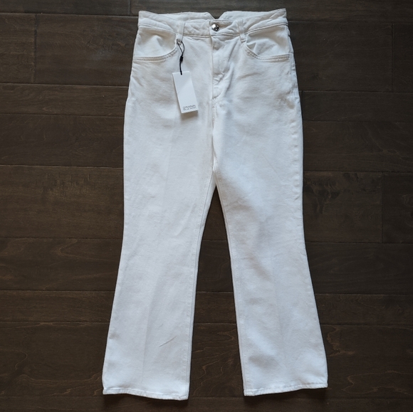 SPRWMN Billie Crop Flare Jeans White New With Defects - Picture 2 of 16